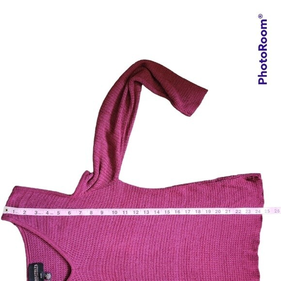 ABSOLUTELY CREATIVE WW WAFFLEKNIT COLD SHOULDER TOP - M - Picture 10 of 11